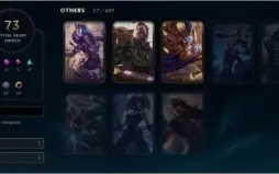 Conta LoL Platina season 8, md10 não feita, 73 skins