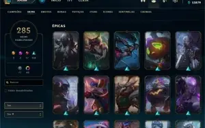 Conta League of Legends com 285 Skins