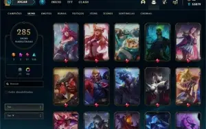 Conta League of Legends com 285 Skins