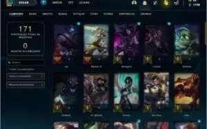 Conta unranked com 14 skins e 55 champs