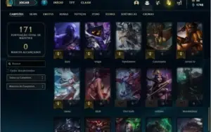 Conta unranked com 14 skins e 55 champs