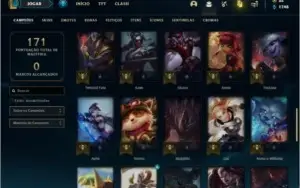 Conta unranked com 14 skins e 55 champs