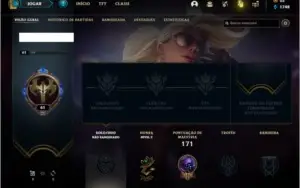 Conta unranked com 14 skins e 55 champs