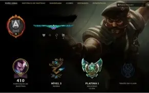 CONTA LOL - Platina 1 - Todos os Champions + 246 Skins