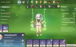 Conta Genshin Impact AR 7 com Nahida e Qiqi ⭐
