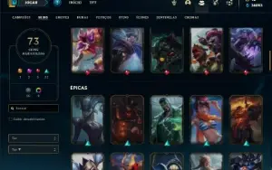 Conta bronze 2 com 110 Champs e 73 Skins + 1 Prestigio Atrox