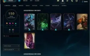 Conta lvl 262 Platina I 150 skins