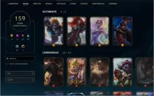 Conta League of Legends Diamante 3 com 150 skins