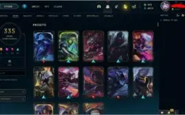 Conta lol 152 personagens + 335 skins + sem elo (ouro 3 s9)