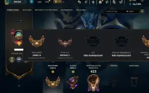 Ouro 2 com TODOS os Champs e 264 Skins ( TOP / SUP / JG )