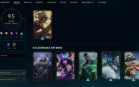 LOL - 95 Skins - ESMERALDA - 155 Campeões - Nunca tomou BAN