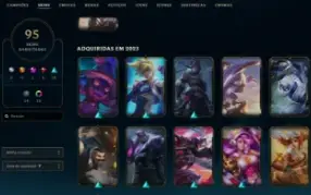 LOL - 95 Skins - ESMERALDA - 155 Campeões - Nunca tomou BAN