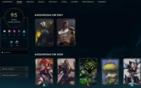 LOL - 95 Skins - ESMERALDA - 155 Campeões - Nunca tomou BAN