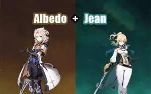 Conta Genshin Impact AR 5 com Albedo e Jean
