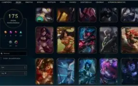 Conta Ouro 2, com mais de 170 skins e todos os campeões.