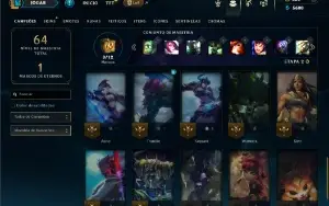 Platina 1 com 35 Champs e 17 Skins + 4 Fragmentos