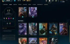 Platina 1 com 35 Champs e 17 Skins + 4 Fragmentos
