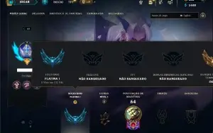 Platina 1 com 35 Champs e 17 Skins + 4 Fragmentos