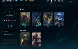 Platina 1 com 40 Champs e 6 Skins