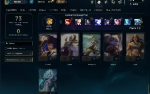 Platina 1 com 40 Champs e 6 Skins