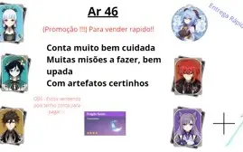 Conta Ar 46,Ganyu,Zhongli,Venti e Vários T5 e Falcão(Promo!)