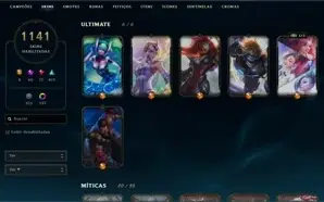 Conta League of legends 1141 Skins, Lvl 755