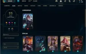 Conta unranked com 23 Skins e 66 Champs (Ex Platina)