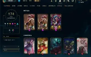 Bronze 3 com TODOS os champs e 174 Skins ( Nivel 606 )