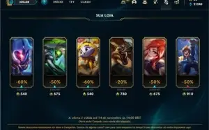 Conta bronze 4 com TODOS os champs e 253 Skins (3 Ultimates)