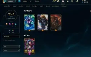 Conta bronze 4 com TODOS os champs e 253 Skins (3 Ultimates)