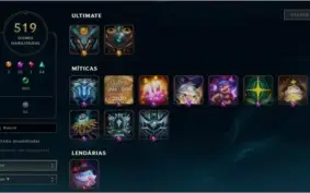 CONTA LOL 320 SKINS - ALL CHAMPIONS - 520 ICONES - LVL 255