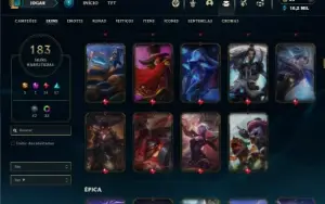 Diamante 3 com TODOS os champs e 183 Skins + 10 Vitoriosas