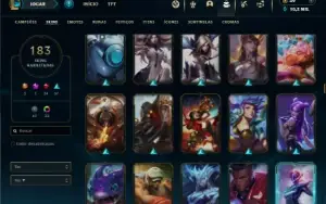 Diamante 3 com TODOS os champs e 183 Skins + 10 Vitoriosas