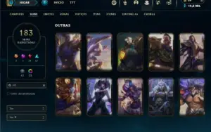 Diamante 3 com TODOS os champs e 183 Skins + 10 Vitoriosas