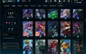 Diamante 3 com TODOS os champs e 183 Skins + 10 Vitoriosas