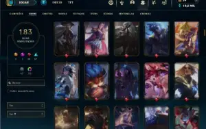 Diamante 3 com TODOS os champs e 183 Skins + 10 Vitoriosas