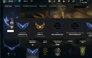 Diamante 3 com TODOS os champs e 183 Skins + 10 Vitoriosas