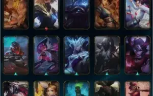 Conta Ouro 3 232 skins, 177 ícones, quase todos campeões