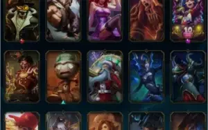 Conta Ouro 3 232 skins, 177 ícones, quase todos campeões