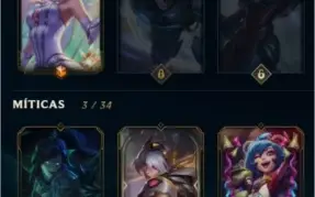 Conta Ouro 3 232 skins, 177 ícones, quase todos campeões