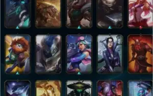 Conta Ouro 3 232 skins, 177 ícones, quase todos campeões