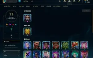 Conta Unranked com 35 Champs e 17 Skins