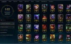 CONTA PLATINA 4 - 34 CAMPEÕES - 4 SKINS