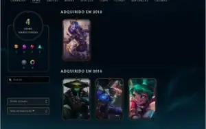 CONTA PLATINA 4 - 34 CAMPEÕES - 4 SKINS