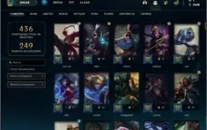 Conta platina 3 nas duas filas com 155 champs e 135 skins