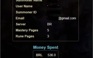 Conta lol - Mais de 900 reais em skins e Gold 5