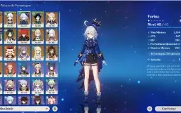 Conta Genshin Impact AR 57 - 16 personagens 5* - 7 armas 5*