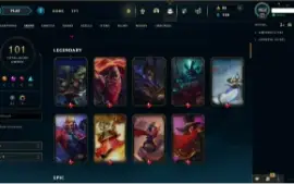 Conta lol 100+ skins (com várias legados) e skin no valorant