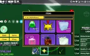 conta lvl max blox fruits com light awk GH Soul guitar