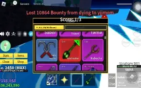 conta lvl max blox fruits com light awk GH Soul guitar